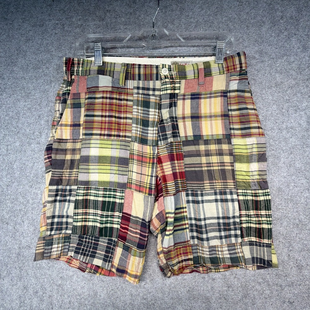Vintage Polo Ralph Lauren Patchwork Madras Shorts Men's Size 32 Cotton